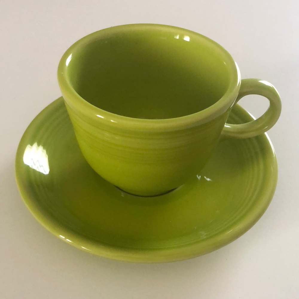 Fiestaware cup and saucer lime green